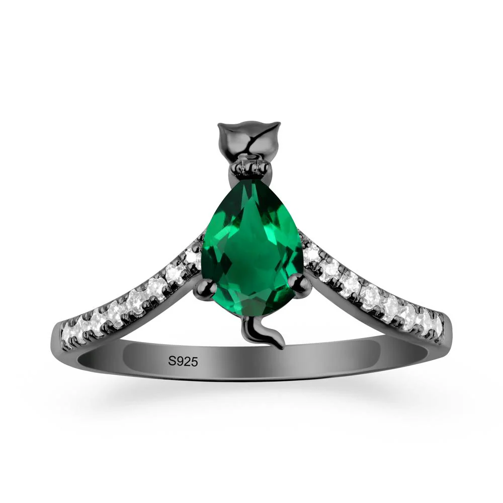 Cute Cat Inspired Emerald Ring - Image 8
