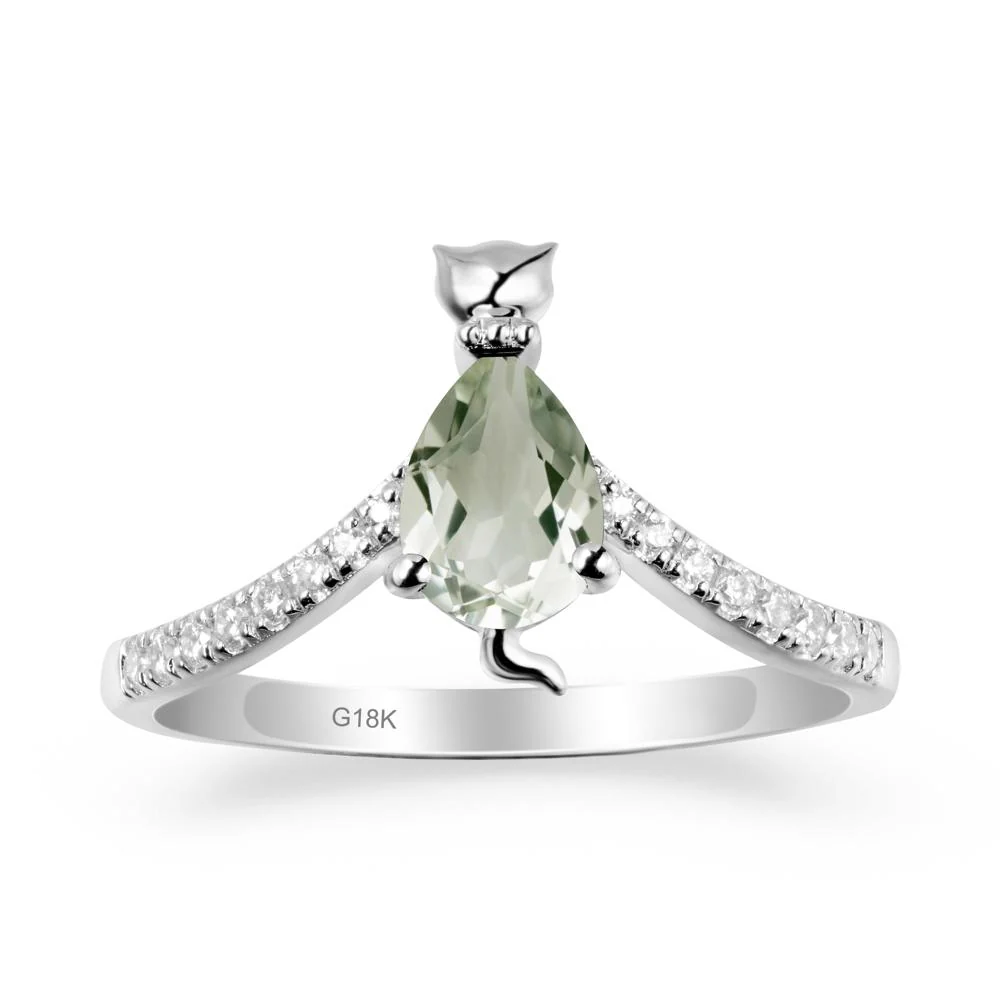 Cute Cat Inspired Green Amethyst Ring - Image 5