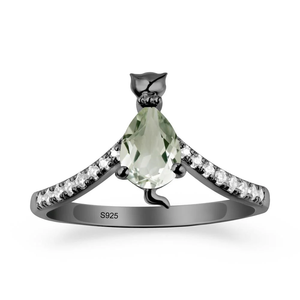 Cute Cat Inspired Green Amethyst Ring - Image 7