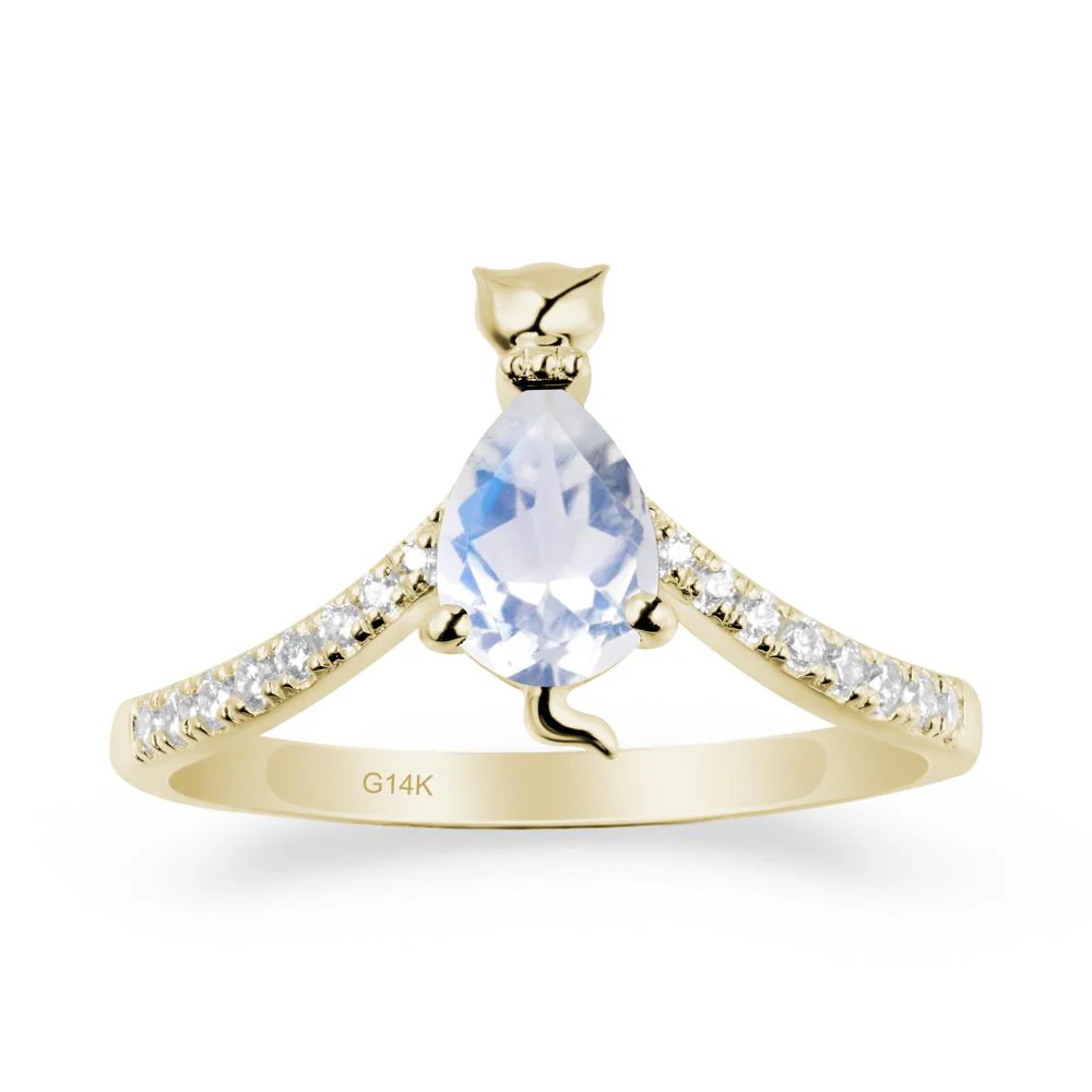 Cute Cat Inspired Moonstone Ring - Image 3
