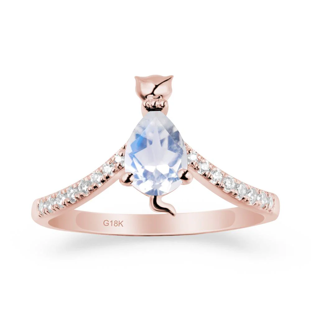 Cute Cat Inspired Moonstone Ring - Image 4