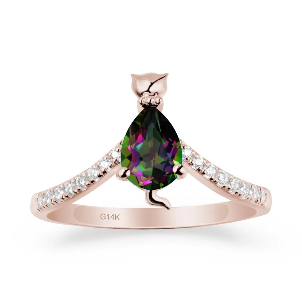 Cute Cat Inspired Mystic Topaz Ring - Image 2