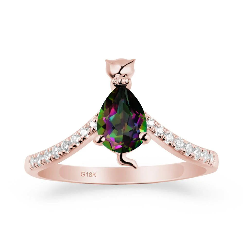 Cute Cat Inspired Mystic Topaz Ring - Image 4