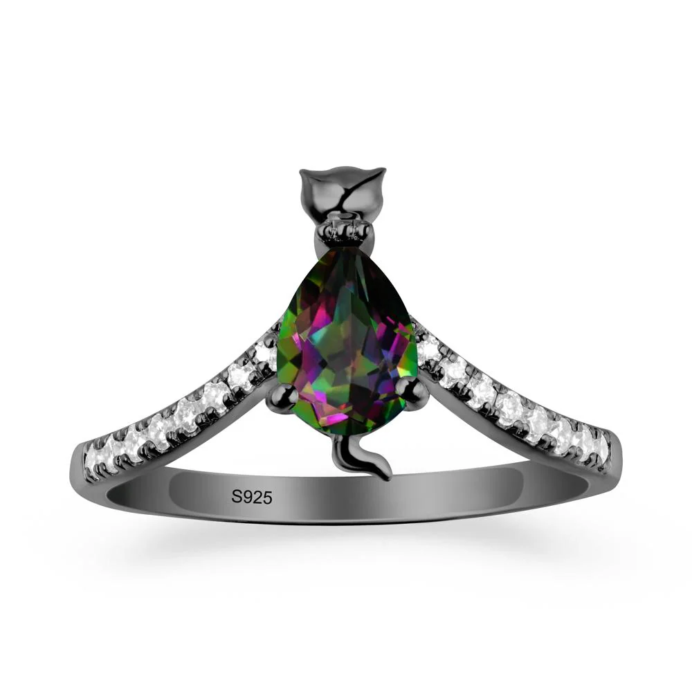 Cute Cat Inspired Mystic Topaz Ring - Image 7