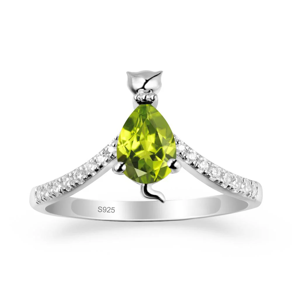 Cute Cat Inspired Peridot Ring - Image 9
