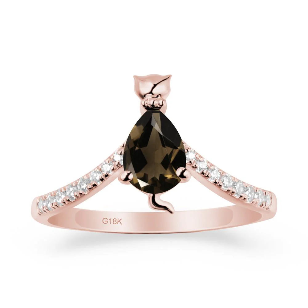Cute Cat Inspired Smoky Quartz Ring - Image 5