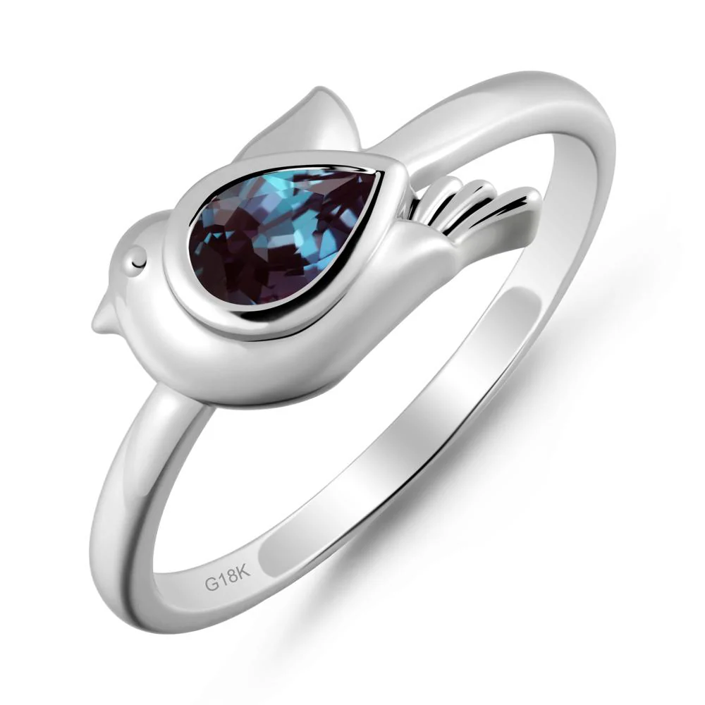 Cute Pigeon Shaped Alexandrite Ring - Image 5