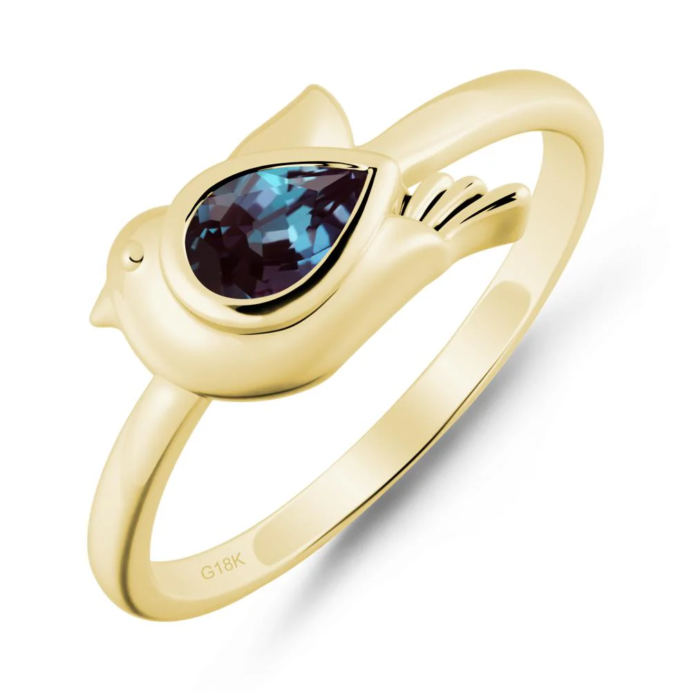 Cute Pigeon Shaped Alexandrite Ring - Image 6