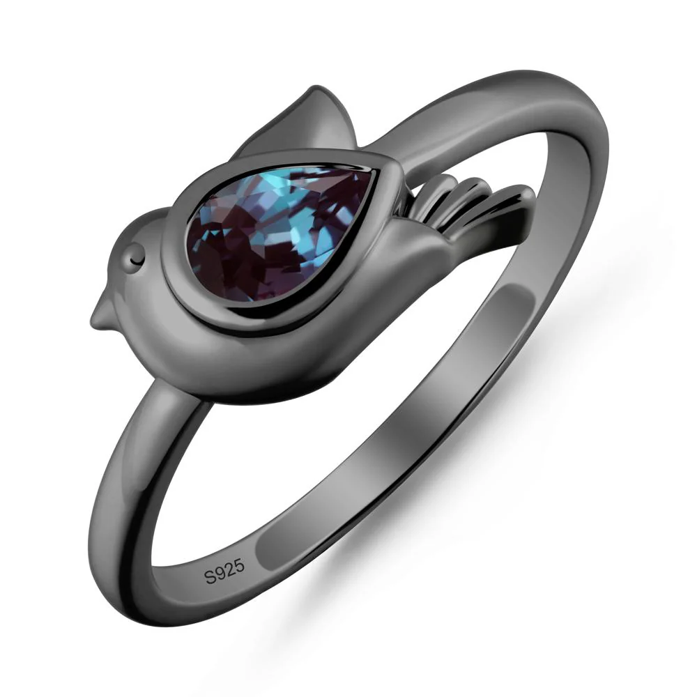Cute Pigeon Shaped Alexandrite Ring - Image 7