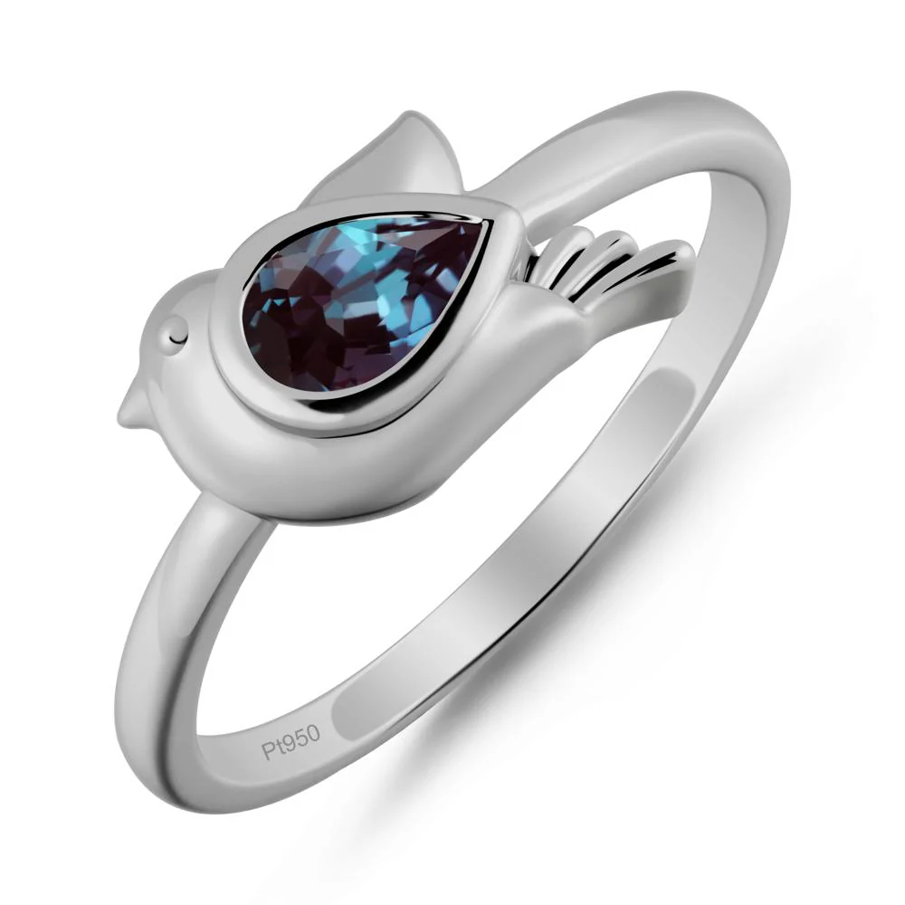 Cute Pigeon Shaped Alexandrite Ring - Image 8