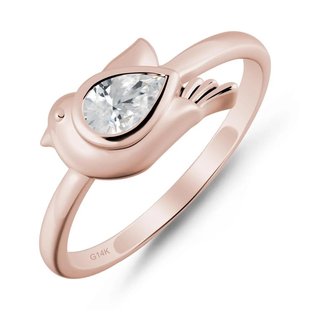 Cute Pigeon Shaped Cubic Zirconia Ring - Image 2
