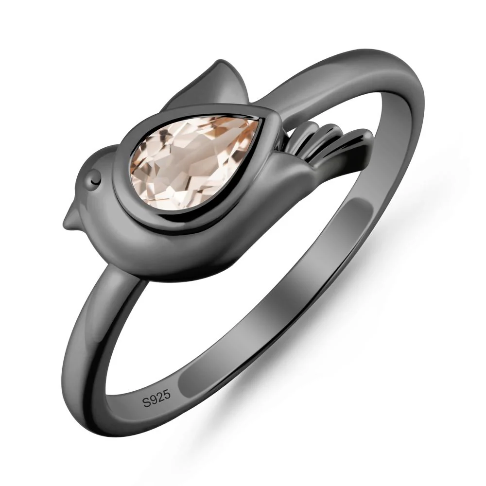 Cute Pigeon Shaped Morganite Ring - Image 7