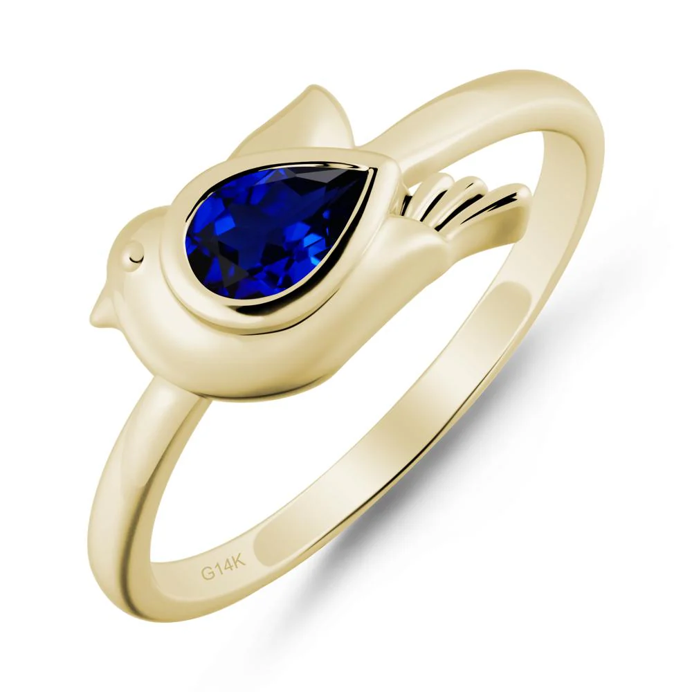 Cute Pigeon Shaped Sapphire Ring - Image 4