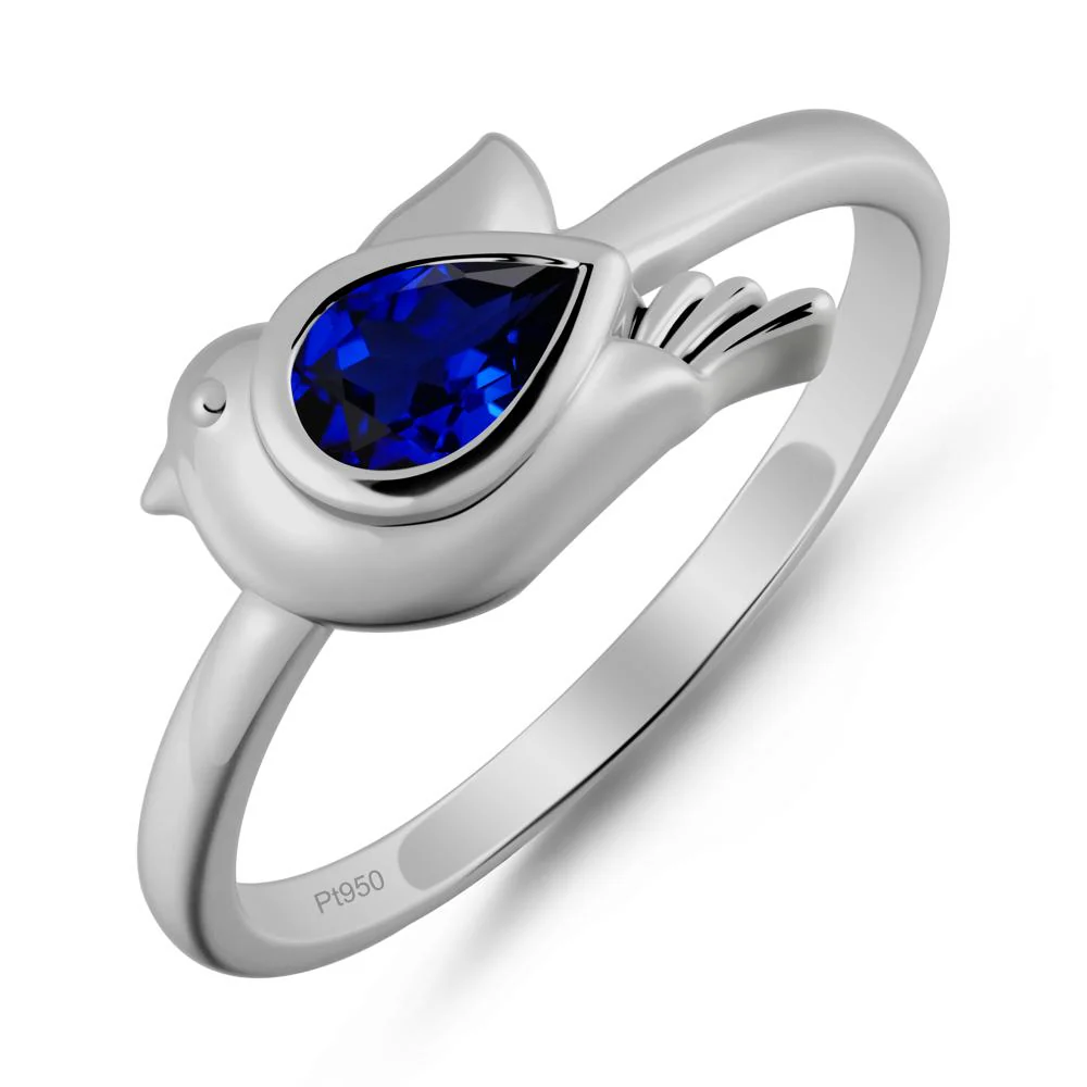 Cute Pigeon Shaped Sapphire Ring - Image 9