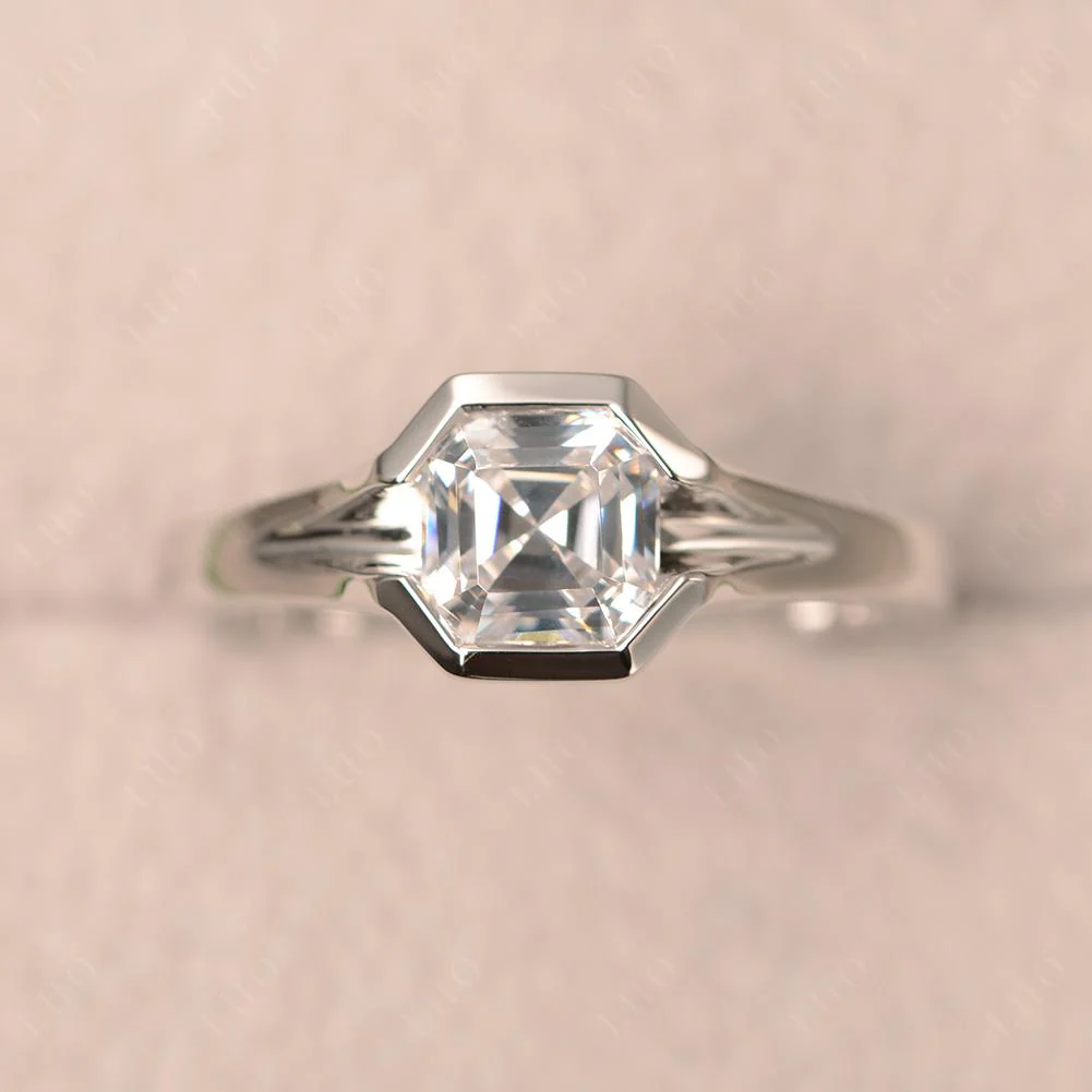 Cubic Zirconia Bezel Engagement Ring - Image 30
