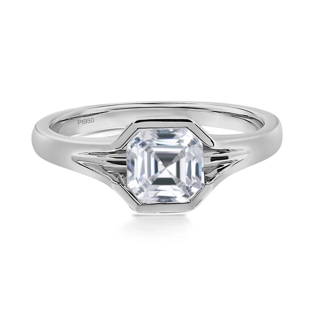 Cubic Zirconia Bezel Engagement Ring - Image 9