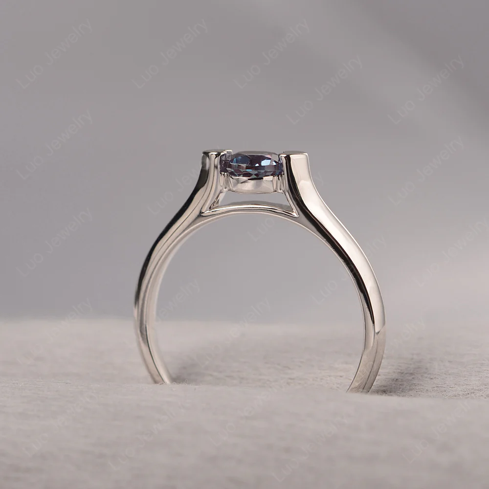 Alexandrite Minimalist Dainty Engagement Ring%Ci|Em|Ga|Gr - Image 3