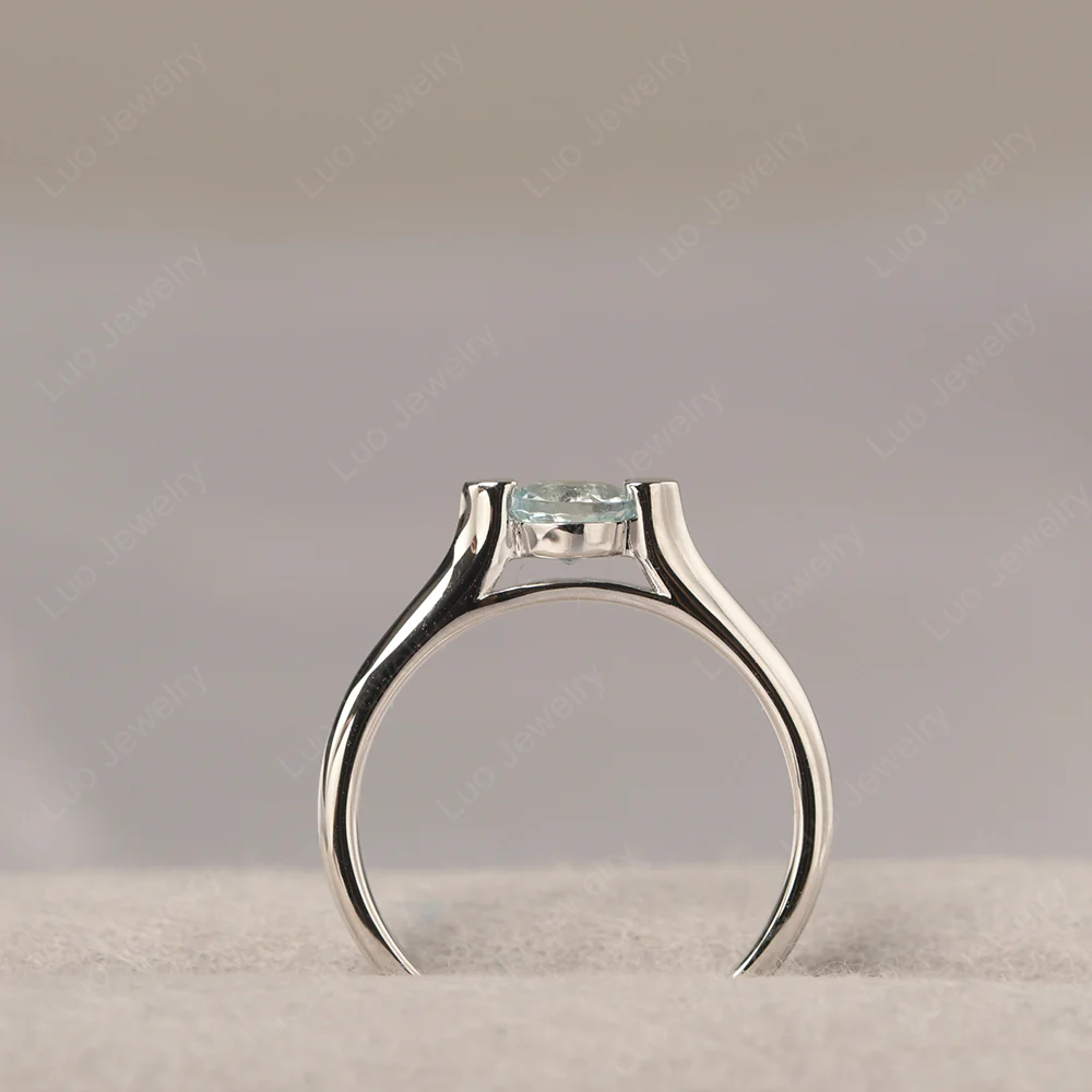 Aquamarine Minimalist Dainty Engagement Ring%Ci|Em|Ga|Gr - Image 4
