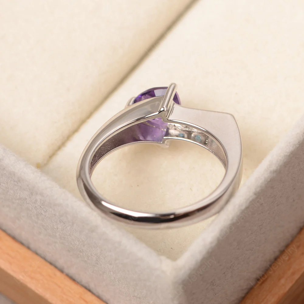Arrow Amethyst and Blue Topaz Ring - Image 3