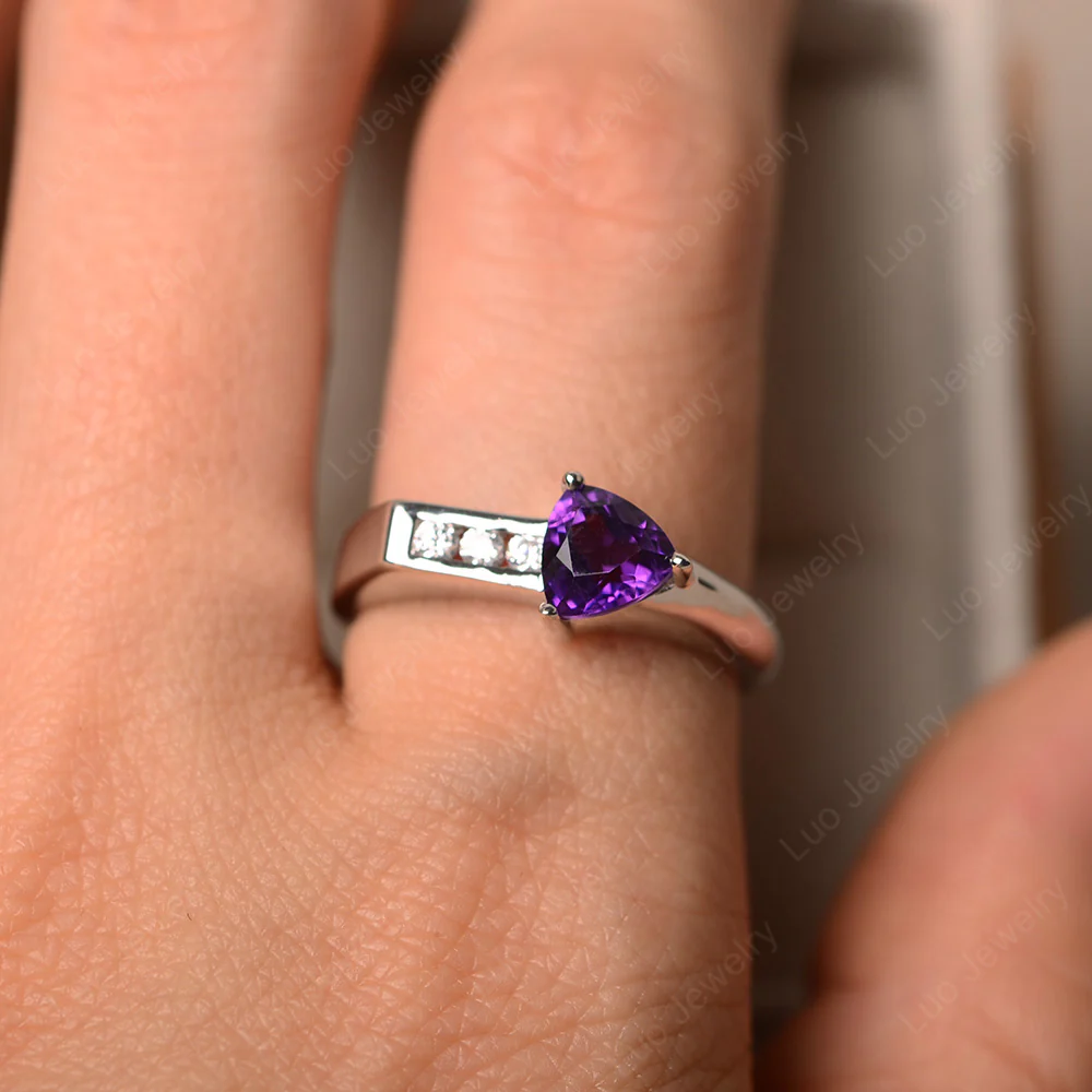 Amethyst Arrow Engagement Ring - Image 4
