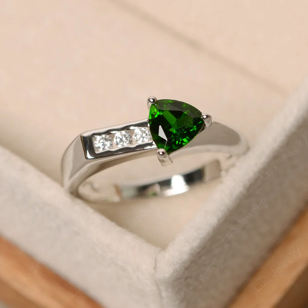Diopside Arrow Engagement Ring