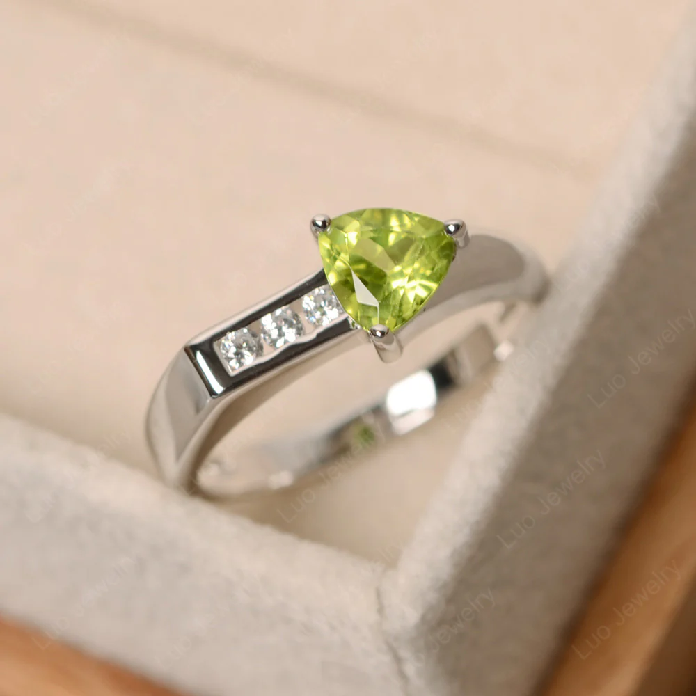 Peridot Arrow Engagement Ring