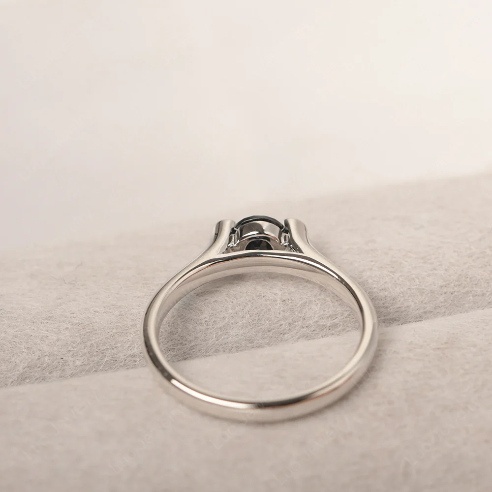 Black Spinel Minimalist Dainty Engagement Ring%Ci|Em|Ga|Gr - Image 4