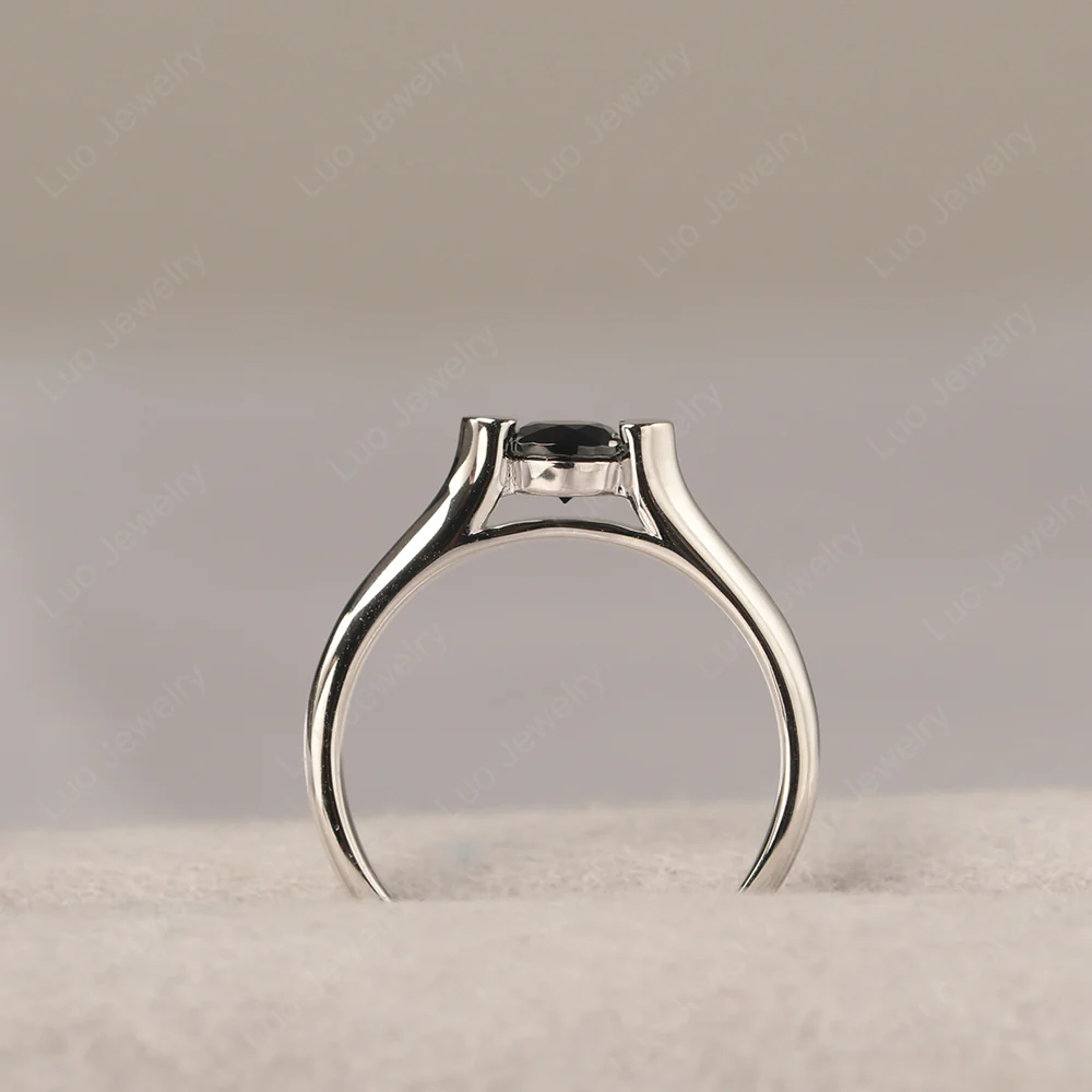 Black Spinel Minimalist Dainty Engagement Ring%Ci|Em|Ga|Gr - Image 5