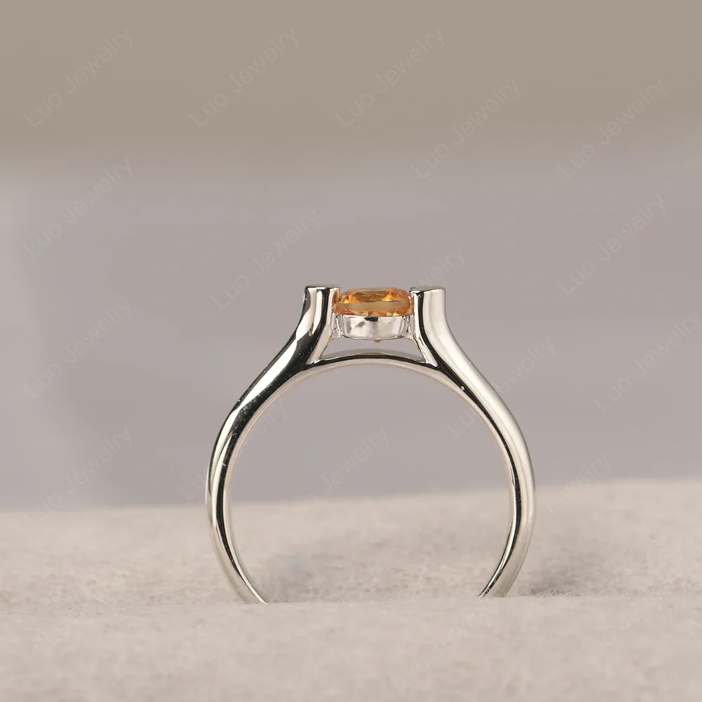 Citrine Minimalist Dainty Engagement Ring%Ci|Em|Ga|Gr - Image 4