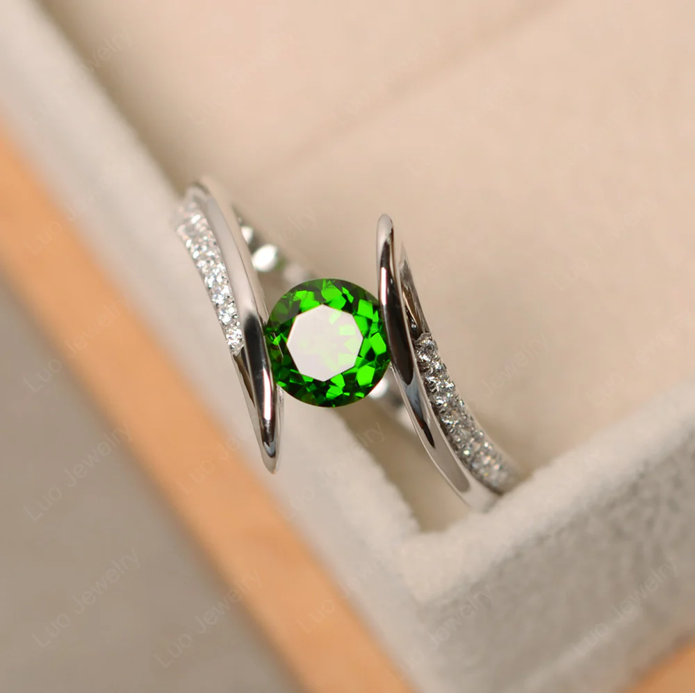 Tension Set Diopside Ring - Image 2