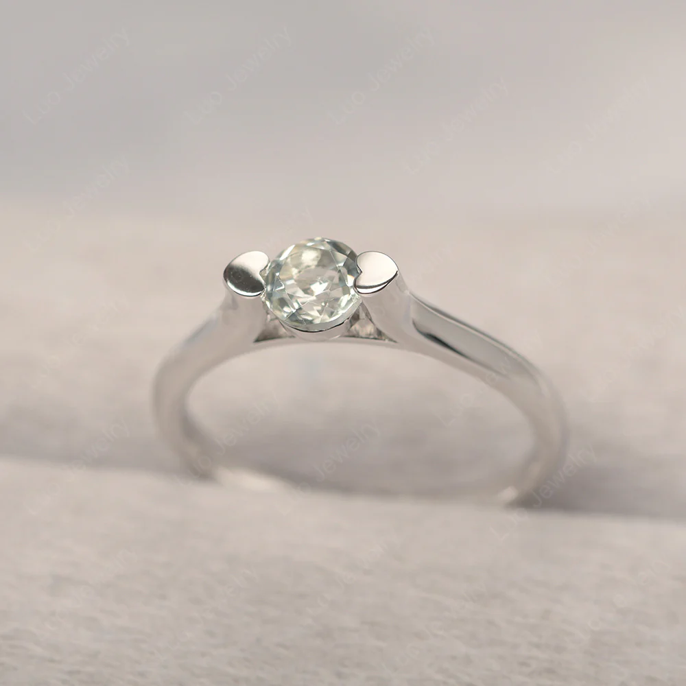 Green Amethyst Minimalist Dainty Engagement Ring%Ci|Em|Ga|Gr - Image 3