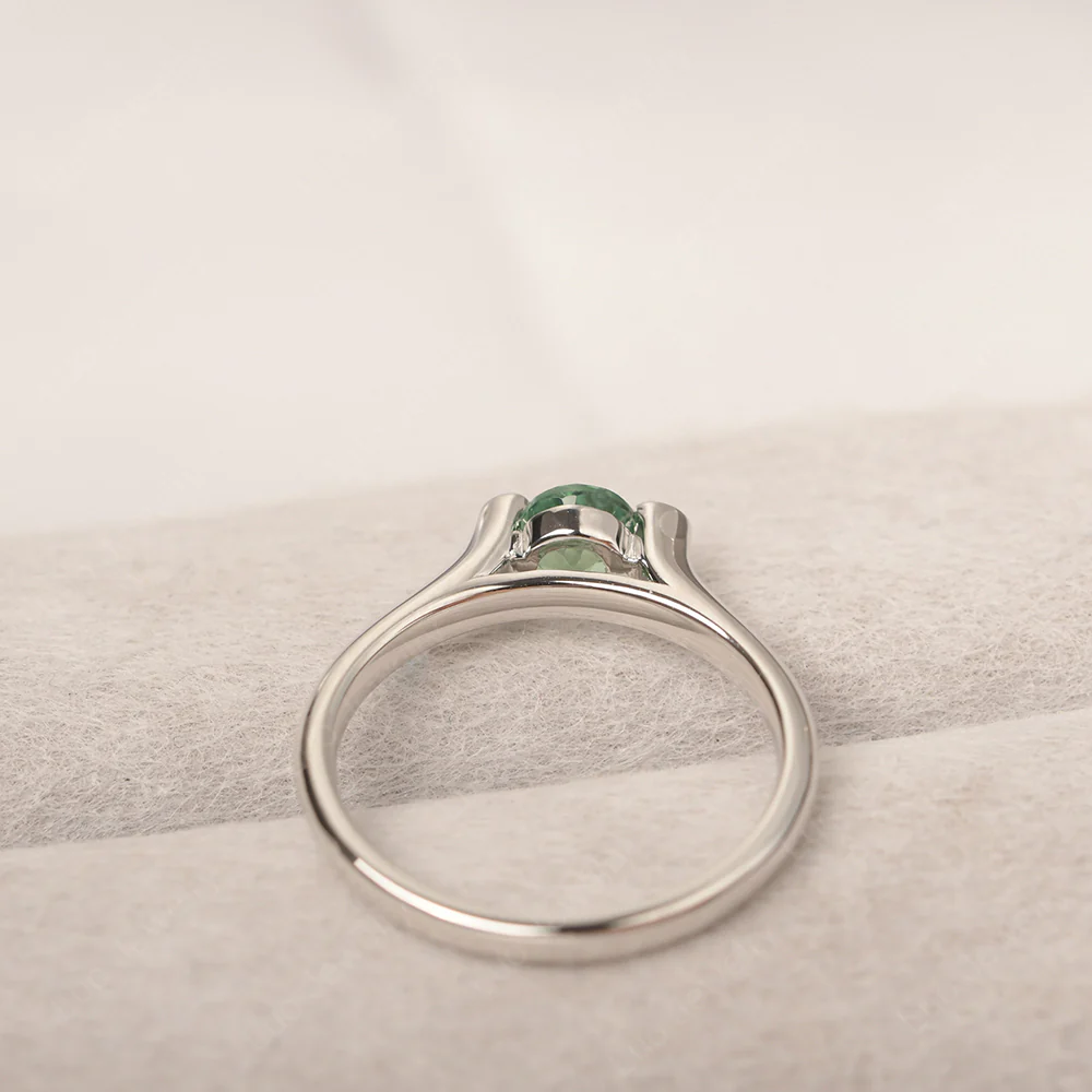 Dainty Green Sapphire Engagement Ring - Image 3