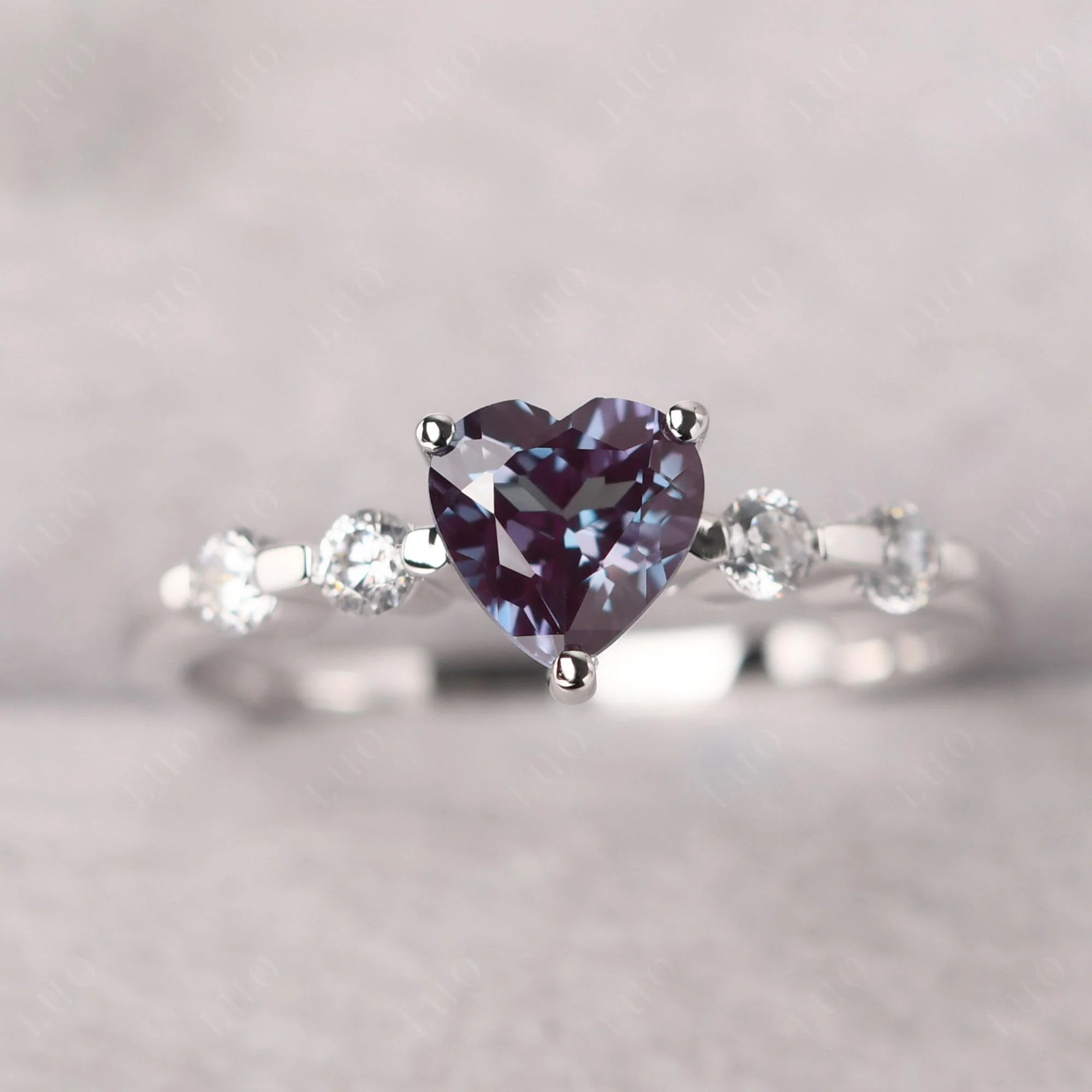 Heart Dainty Alexandrite Ring - Image 11