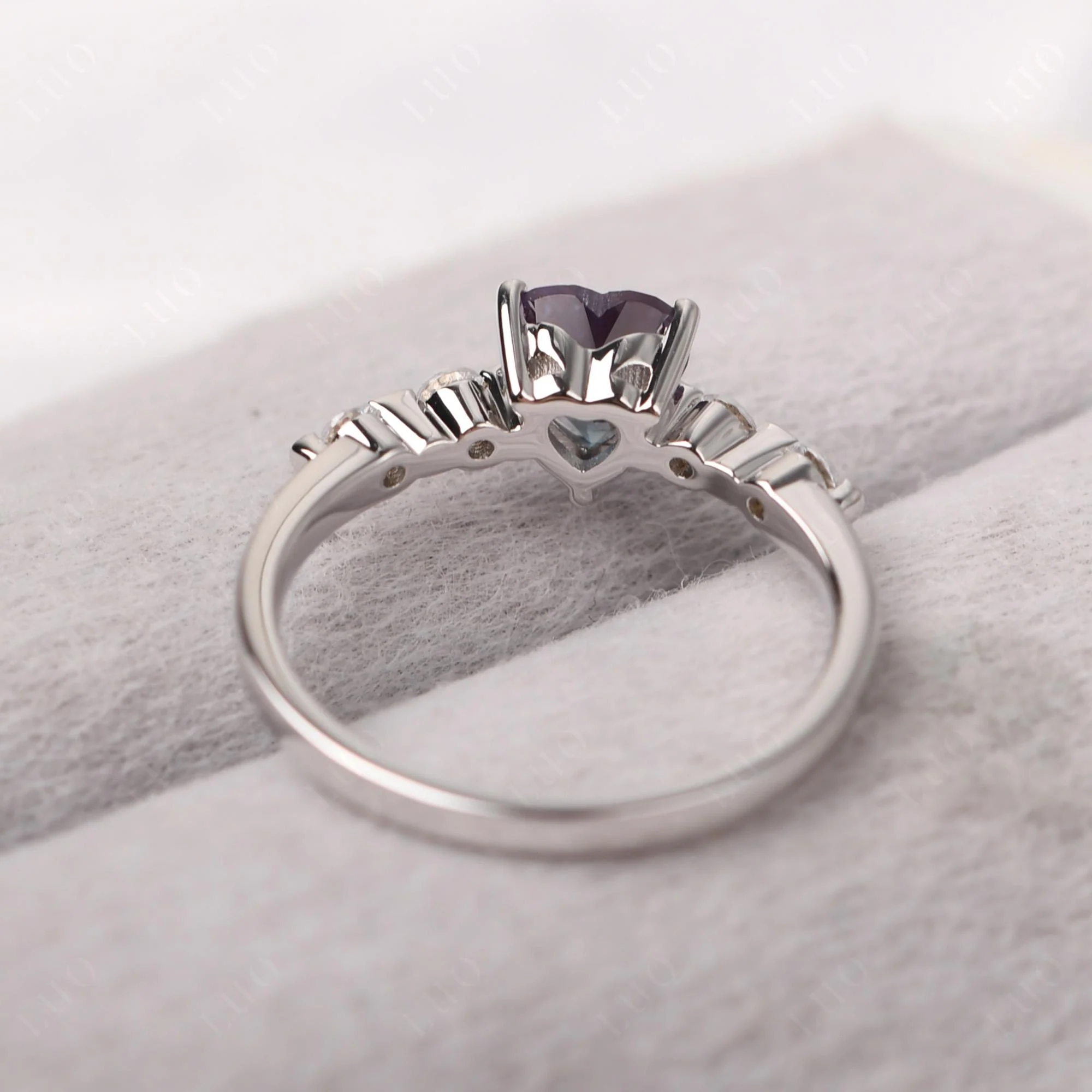 Heart Dainty Alexandrite Ring - Image 13