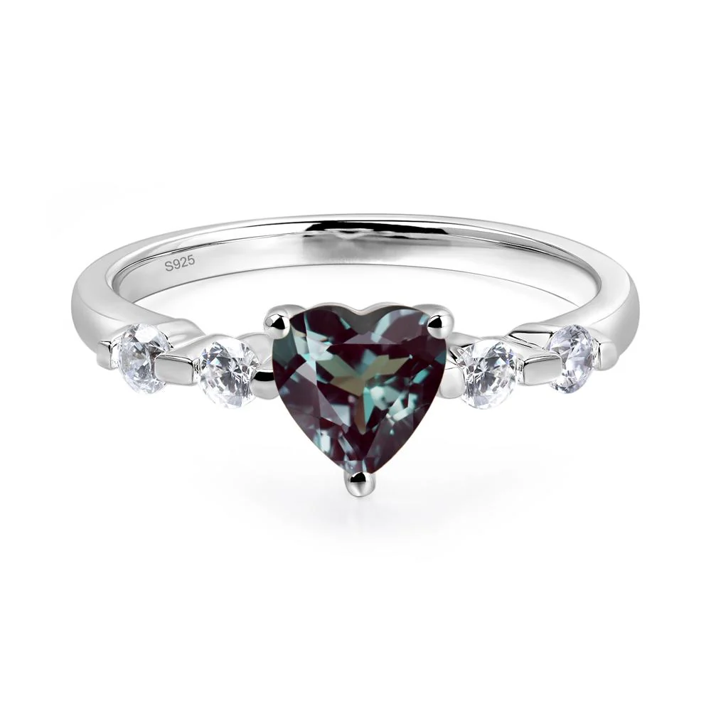 Heart Dainty Alexandrite Ring - Image 2