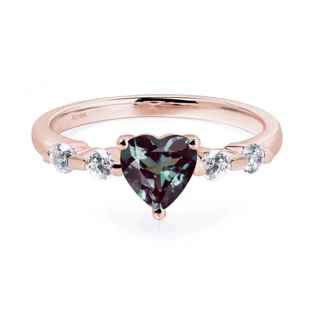 Heart Dainty Alexandrite Ring - Image 9