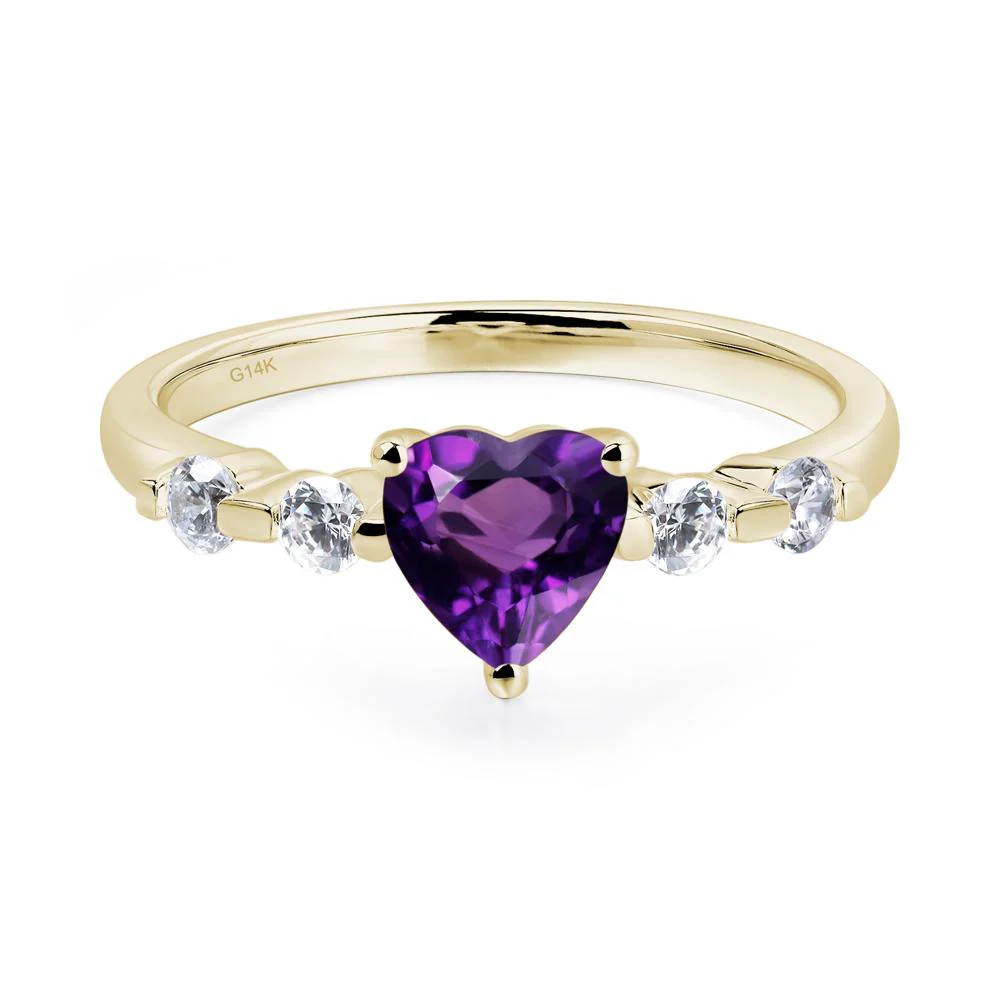 Heart Dainty Amethyst Ring