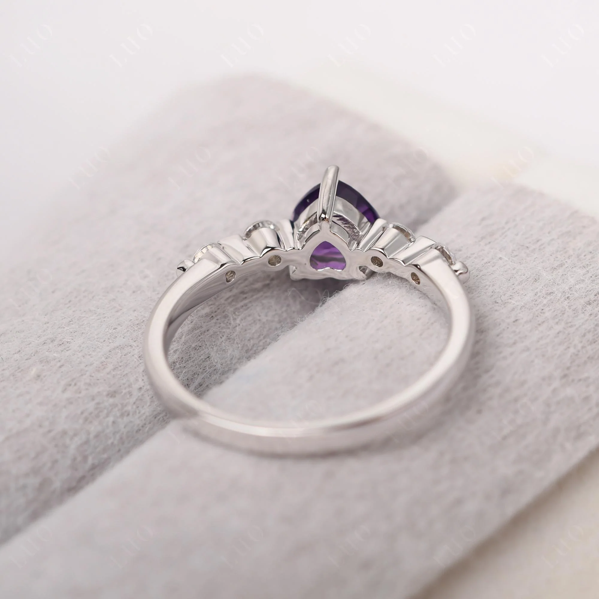 Heart Dainty Amethyst Ring - Image 12
