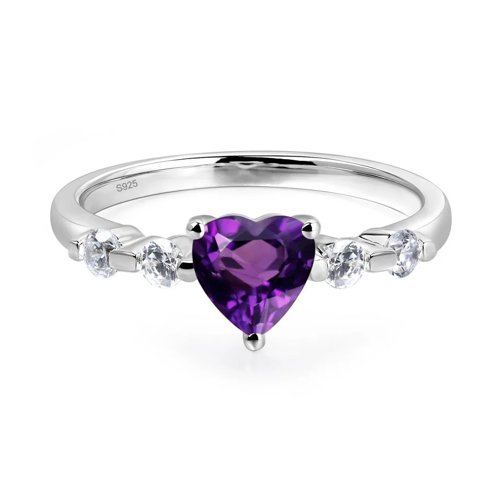 Heart Dainty Amethyst Ring - Image 2
