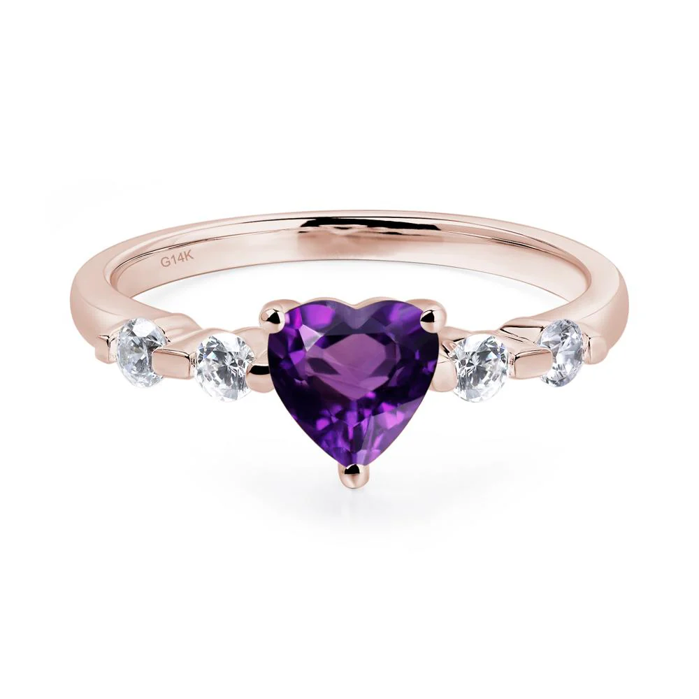 Heart Dainty Amethyst Ring - Image 5