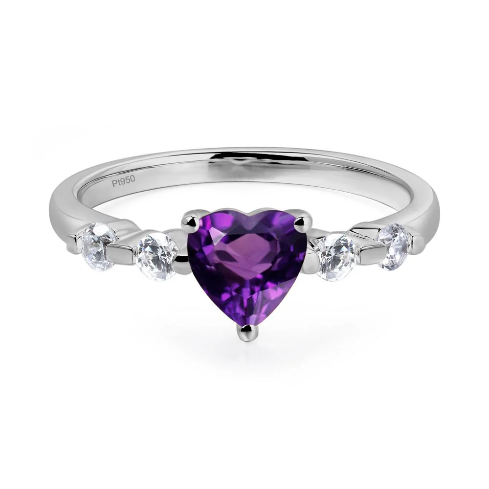 Heart Dainty Amethyst Ring - Image 6