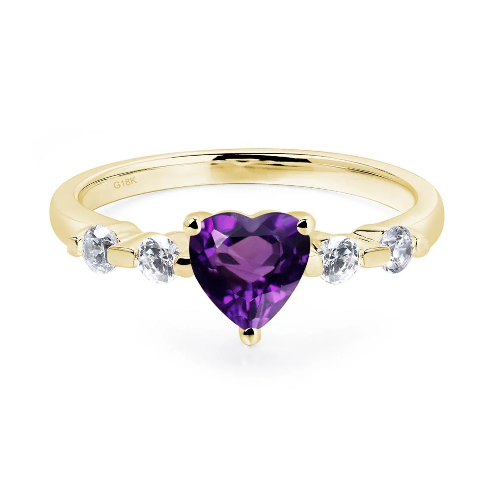Heart Dainty Amethyst Ring - Image 8