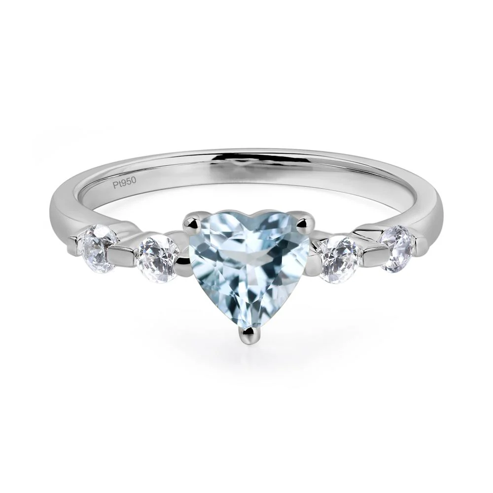 Heart Dainty Aquamarine Ring - Image 6