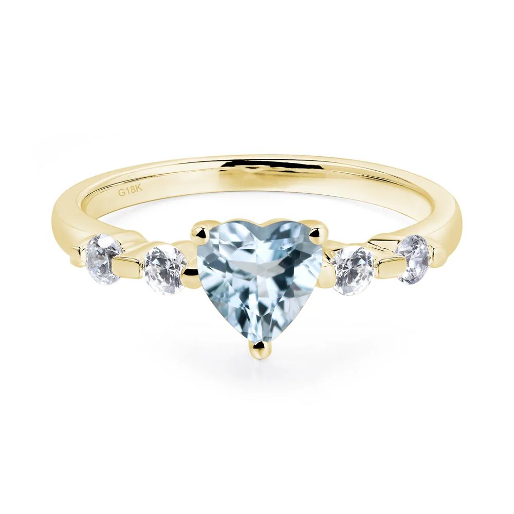 Heart Dainty Aquamarine Ring - Image 8