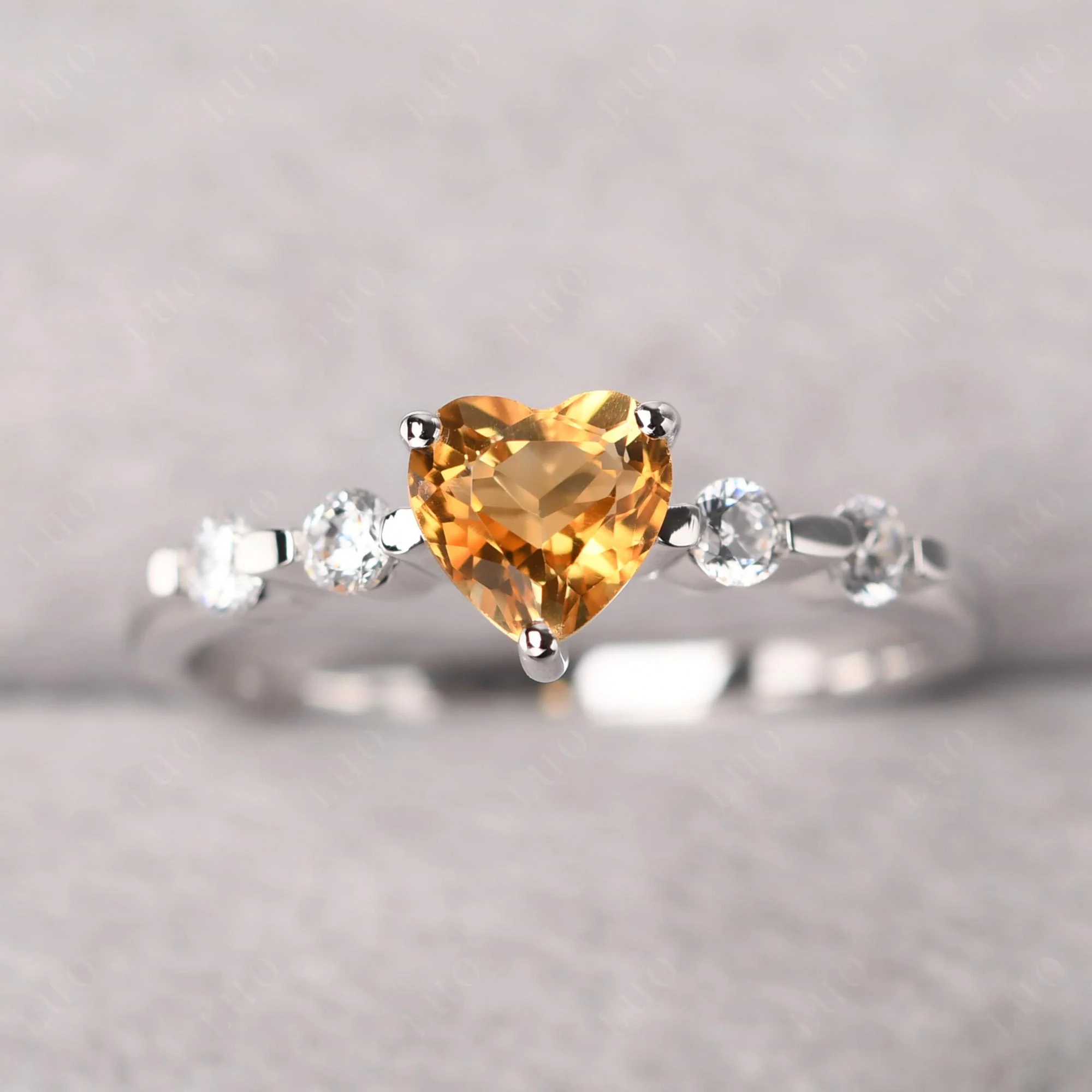 Heart Dainty Citrine Ring - Image 10