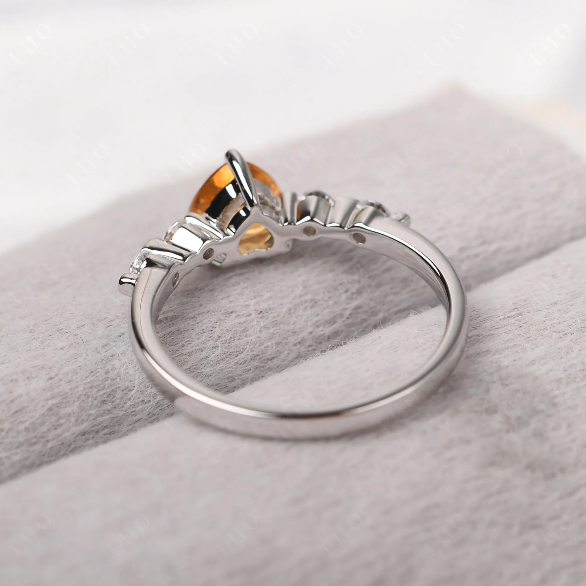 Heart Dainty Citrine Ring - Image 12