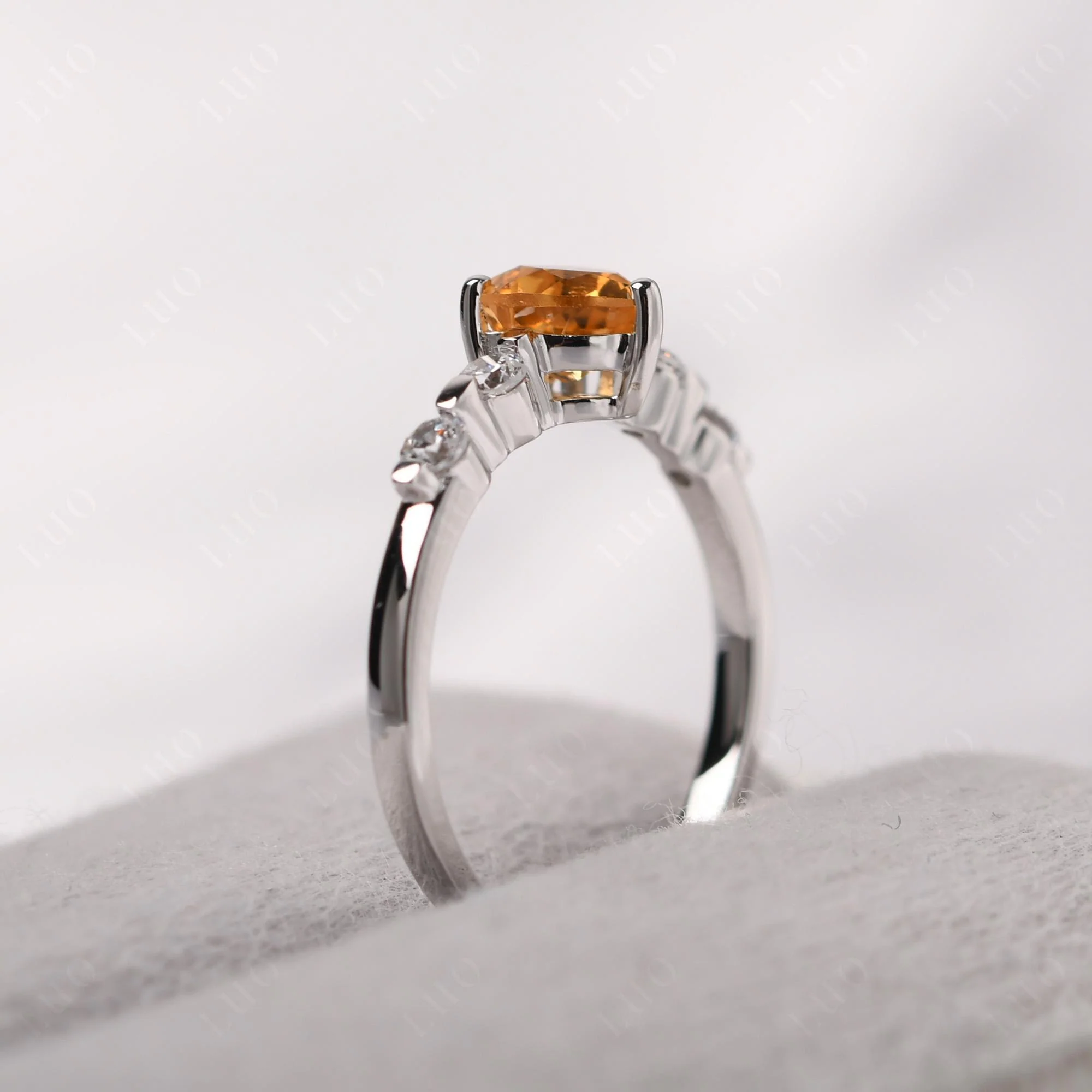 Heart Dainty Citrine Ring - Image 13