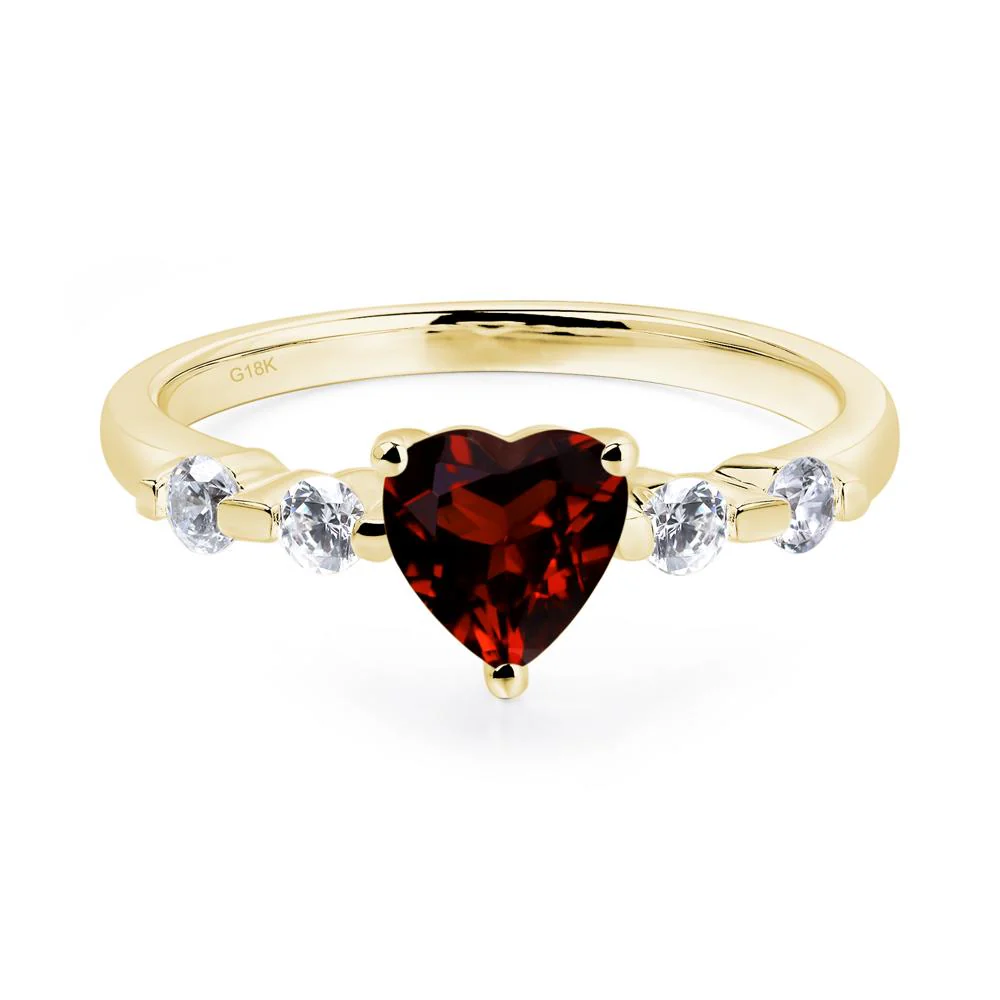 Heart Dainty Garnet Ring - Image 8