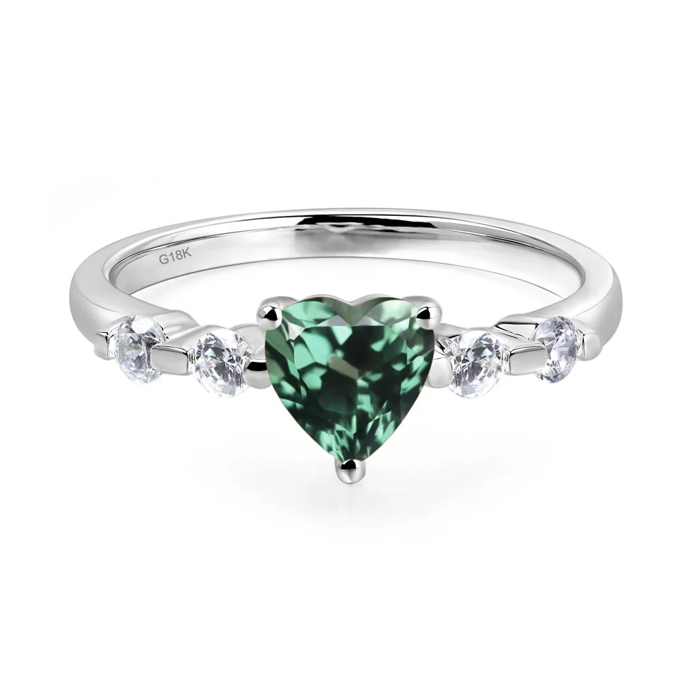 Heart Dainty Green Sapphire Ring - Image 7