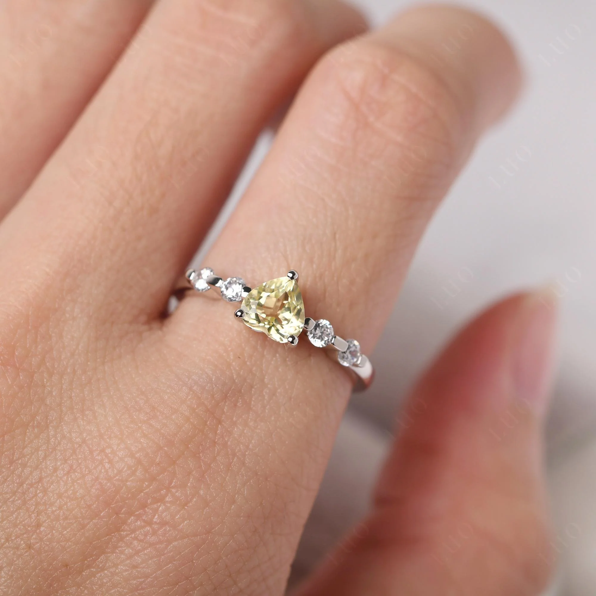 Heart Dainty Lemon Quartz Ring - Image 14